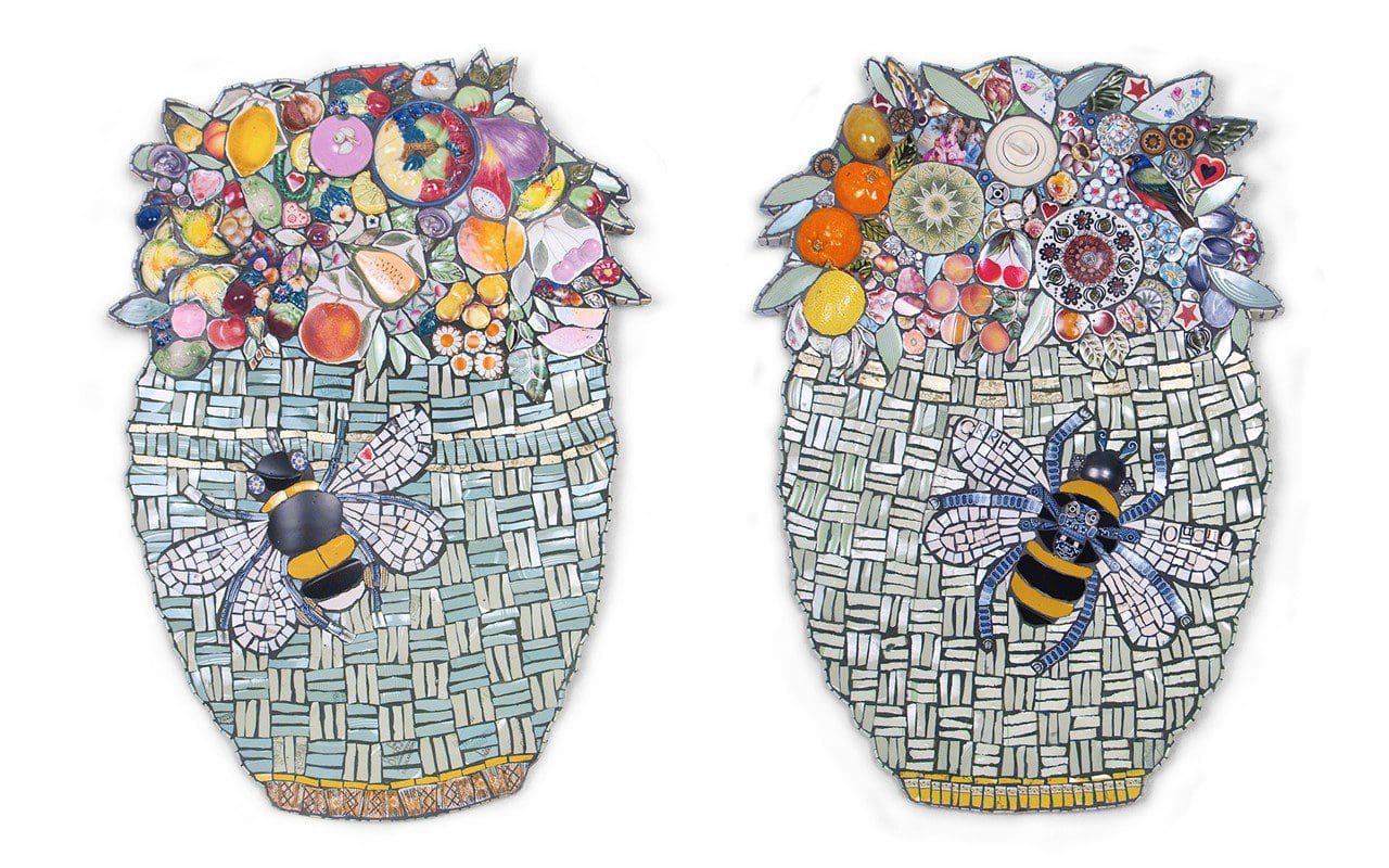 Large Collectors Baskets with Bees by Cleo Mussi