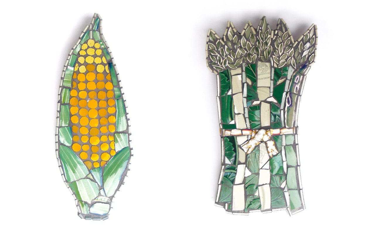Corn Cob with Dark Kernel and Asparagus by Cleo Mussi, 2014