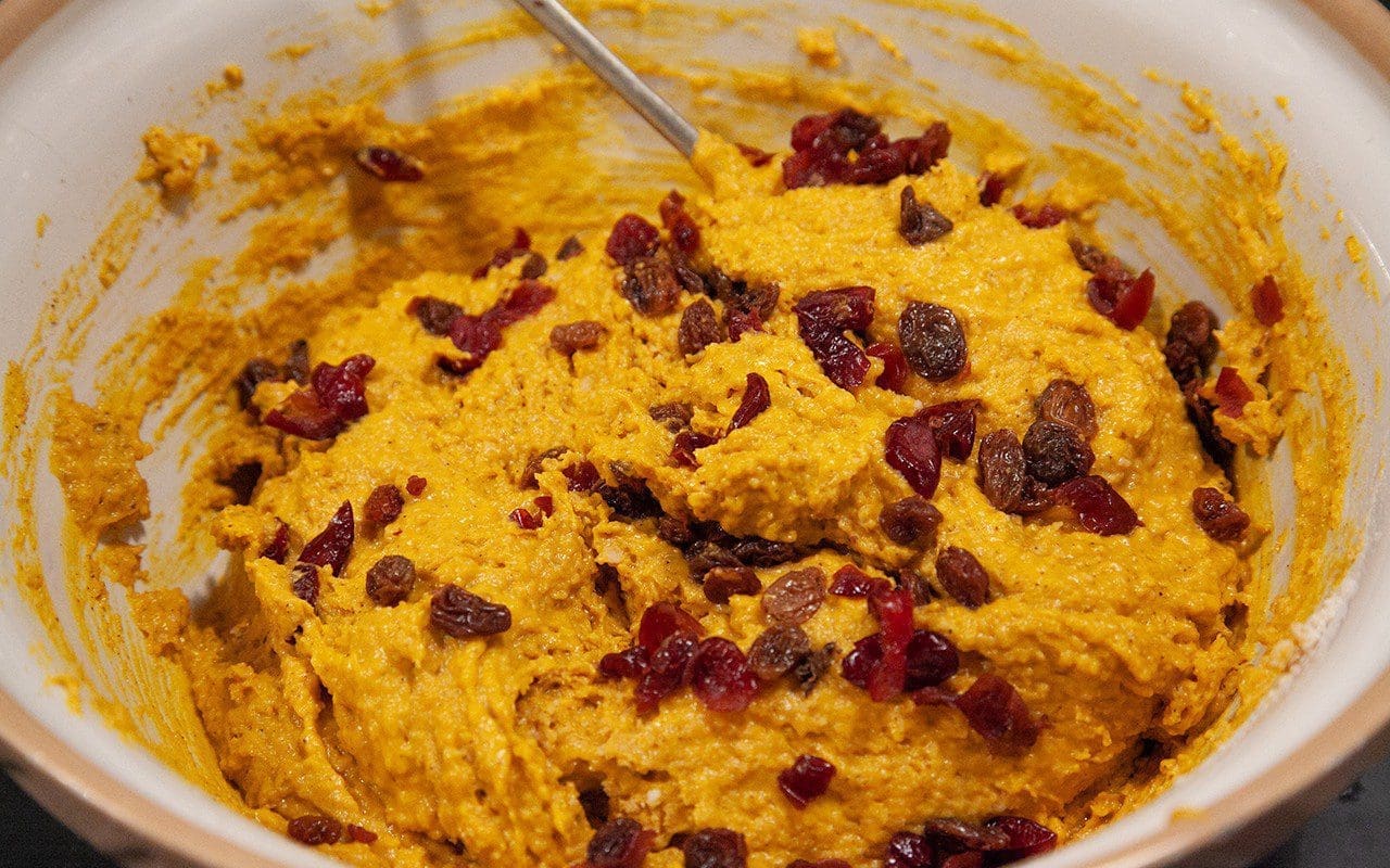 Spiced Pumpkin Bundt Cake mixture. Photograph: Huw Morgan